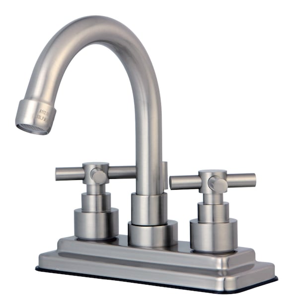 Kingston Brass KS8668EX Elinvar 4" Centerset Bathroom Faucet W/ Brass Pop-Up, Nickel KS8668EX - main